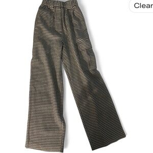 ViVETTA Black and White Houndstooth wool blend cargo pants size 36 Italian
